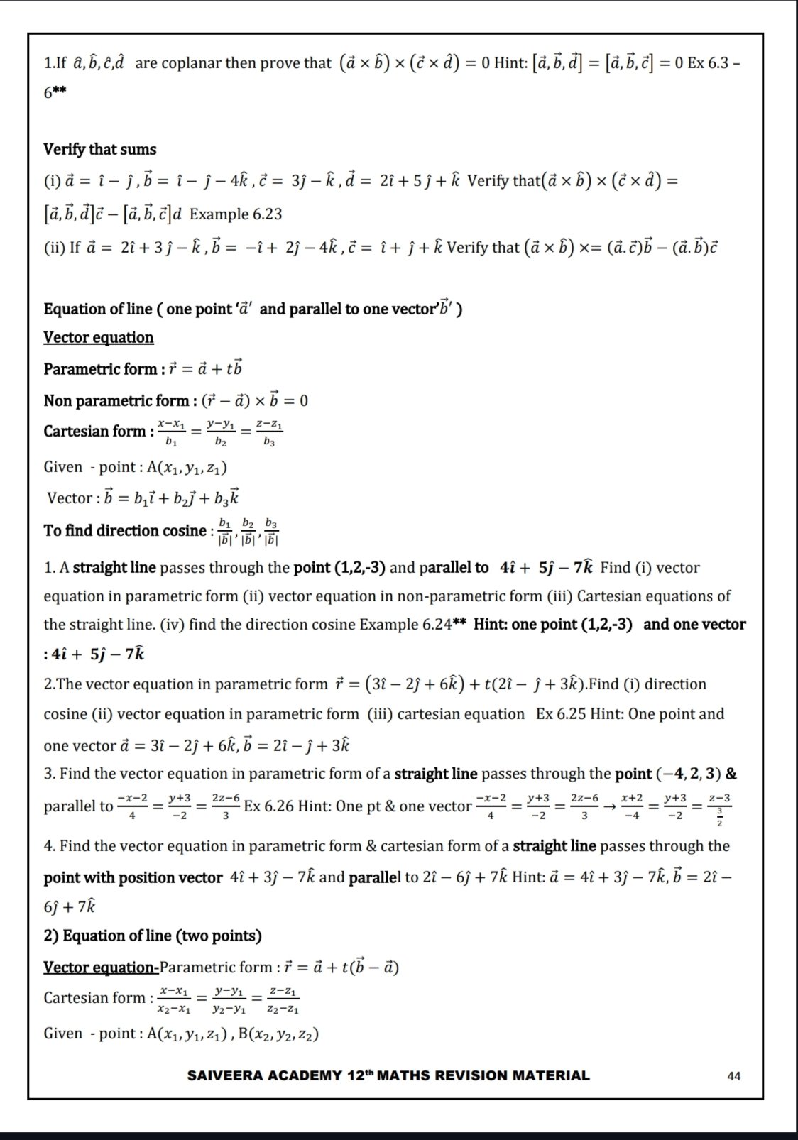 12th Saiveera Maths Last Minute Revision Guide – SAIVEERA GUIDE