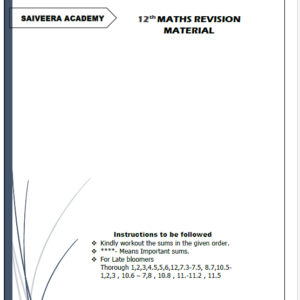 12th Maths Special Revision Material (Printed)