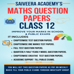 Class 12 Saiveera Academy's Maths Test Question Papers Through Whatsapp